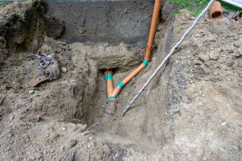 Professional technician working outdoors